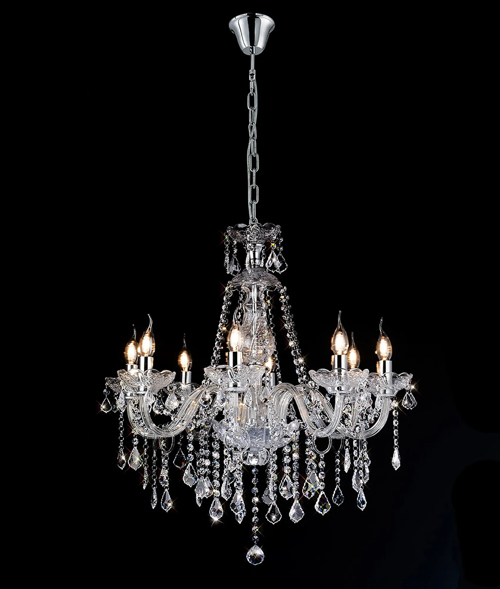 Tiana Crystal Ceiling Lights Diyas Multi Arm Crystal Fittings